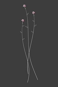 Tiny pink wild flowers minimal design vector