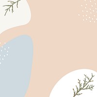 Arctic white cedar branch on minimal patterned background template vector