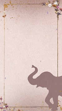 Elephant head  silhouette painting mobile phone wallpaper illustration