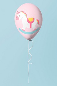 Pastel pink unicorn balloon mockup