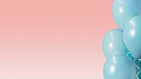 Pastel blue balloons on a pink background