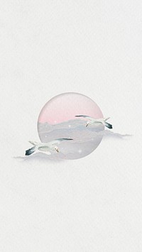 Watercolor painted marine life phone background template
