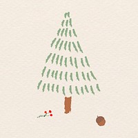 Christmas elements on beige background vector