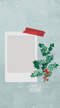 Festive blank Christmas mobile wallpaper vector