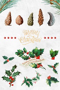 Festive merry Christmas vector set