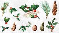 Festive merry Christmas background vector set
