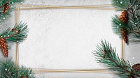 Golden rectangle Christmas frame background design
