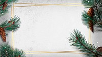 Golden rectangle Christmas frame background vector