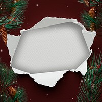 Torn blank Christmas notepaper social ads template