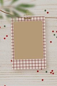 Diy Christmas and Holiday card on a wooden table vector