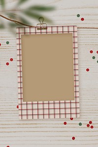 Diy Christmas and Holiday card on a wooden table vector