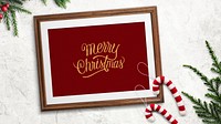 Merry Christmas sign wooden Frame with decorations