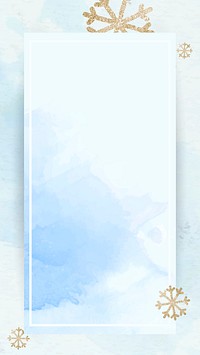 Snow flake frame background mobile phone wallpaper vector