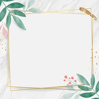 Golden rectangle watercolor leafy frame | Premium Vector - rawpixel