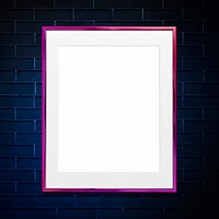 Pink photo frame mockup