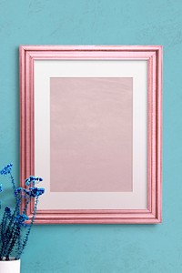 Pink photo frame mockup