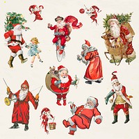 Santa Claus sticker set vector