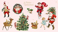 Christmas sticker set illustration