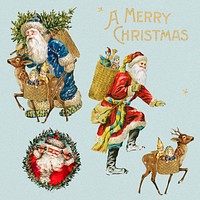 Christmas sticker set illustration