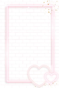 Pink neon Valentine&#39;s frame vector