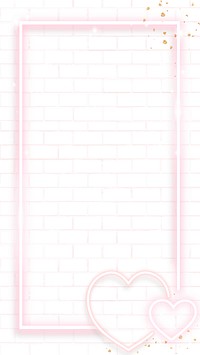 Pink neon Valentine's  mobile phone wallpaper vector