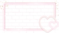 Pink neon Valentine&#39;s frame vector