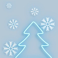 Blue neon Christmas tree illustration