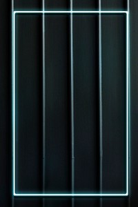 Blue neon frame on lined background illustration