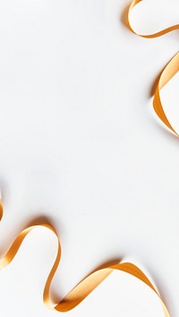 Festive gold ribbons on white mobile phone wallpaper