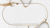 Oval gold frame with baubles festive social template mockup