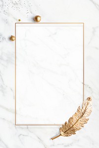 Luxury festive frame on white marble social template mockup