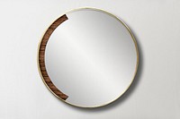 Natural framed round mirror mockup
