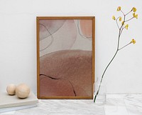 Minimal pattern frame on a marble table mockup