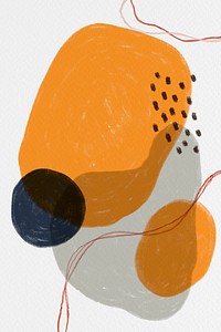 Colorful orange abstract watercolor circles illustration