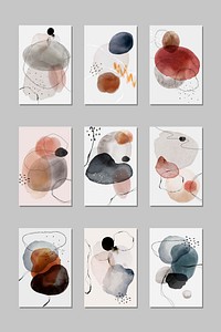 Colorful abstract watercolor stain set vector