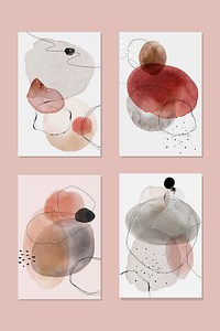 Colorful abstract watercolor stain set vector