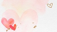 Red heart watercolor background vector