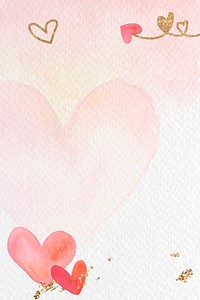 Red heart watercolor background vector