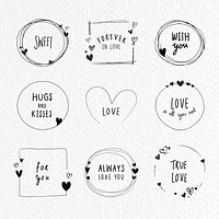 Doodle love frame collection vector