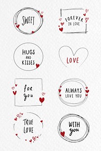 Doodle love frame collection vector