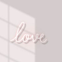 Love neon text with natural light vector