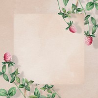 Square frame clover flower social ads template illustration