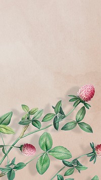 Blank clover flower frame mobile screen background illustration