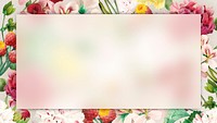 Colorful rectangle floral frame wallpaper mockup