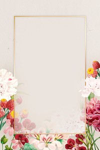 Colorful rectangle floral frame mockup