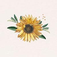Blooming sunflower design element vector