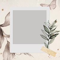 Blank photo frame on nature background vector