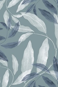 Blue and white leafy background mockup
