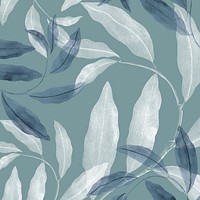 Blue and white leafy background vector