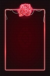 Red neon rectangle frame vector 